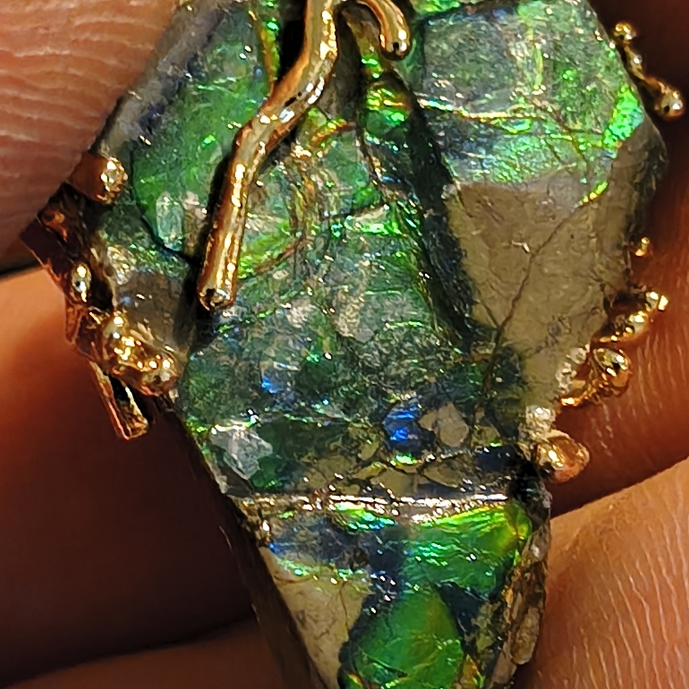 Gold and Green Opal Pendant